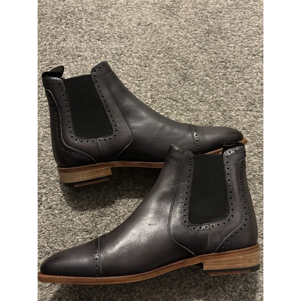 Taft Havana Chelsea Boots Sz EU 42 Men's US 9 Leather Spain Charcoal